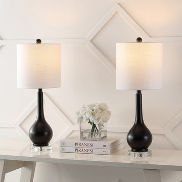 Dylan 25" Metal/Crystal Teardrop LED Table Lamp - JONATHAN Y